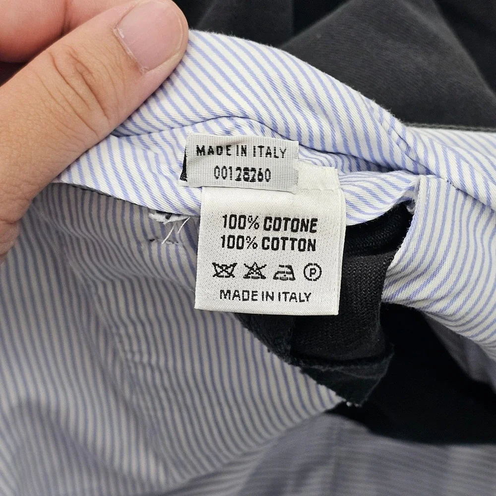 De Corato Trousers Mens 50 34x29 Charcoal Grey Cotton Tailored Italy Sartorial